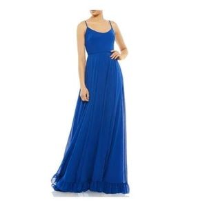 Mac Duggal Royal Blue Chiffon Gown